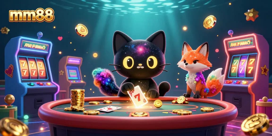 Engage with thrilling mm88 casino action featuring vibrant slot reels and captivating characters.