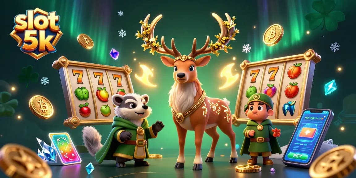 Experience the thrilling slot 5k gameplay with vibrant characters and NFT elements in this illustrated scene.