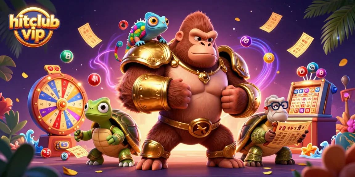hitclub vip characters showcase vibrant lottery elements and gaming excitement in a dynamic 3D scene