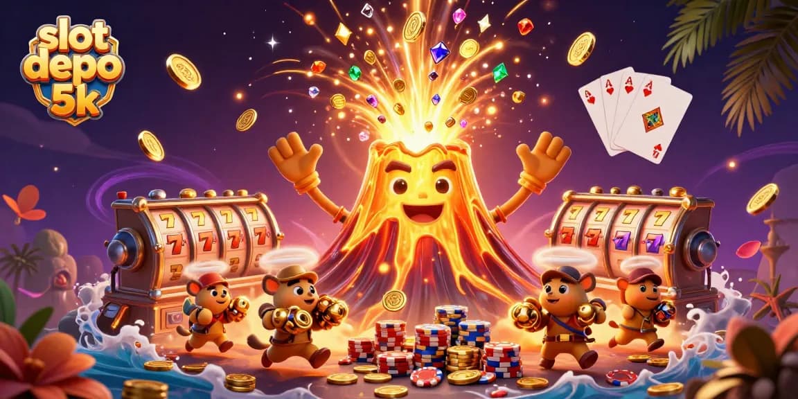 Mainkan slot depo 5k dengan keseruan petualangan harta karun dalam ilustrasi 3D yang dinamis.