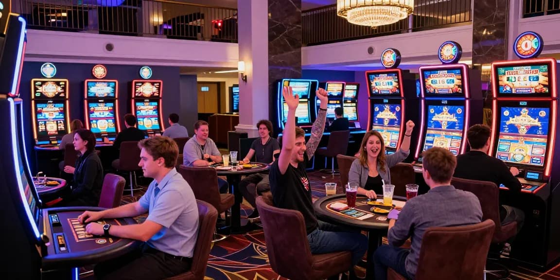 Exciting gaming atmosphere at credit card casinos UK featuring players engaged at tables and slots, showcasing https://dea.org.uk.