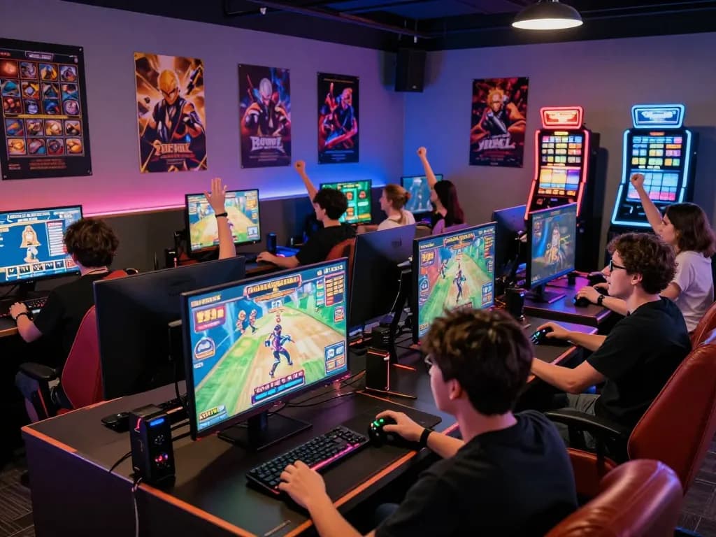Exciting kerajaanslot gaming scene showcasing players engaged in online slots with vibrant atmosphere.