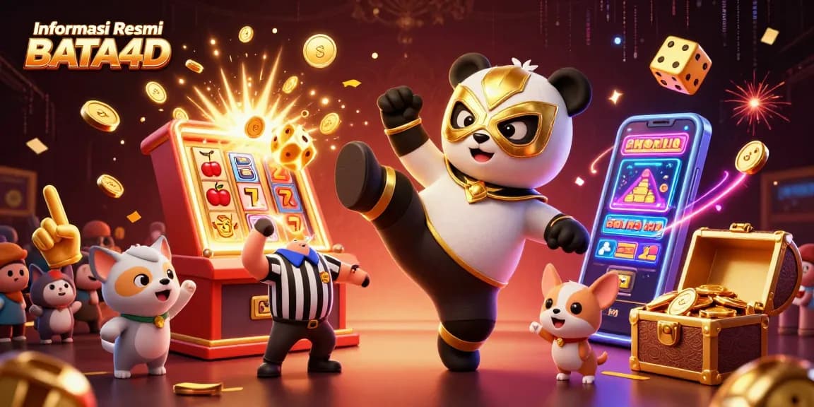 Informasi Resmi BATA4D, ilustrasi mengasyikkan tentang slot dan kegembiraan kasino.