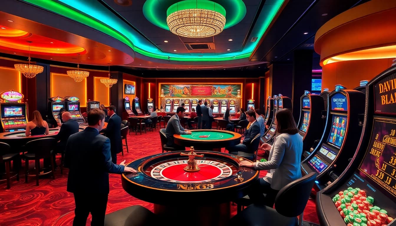Players enjoying a thrilling night at XX88 casino table games and slot machines.