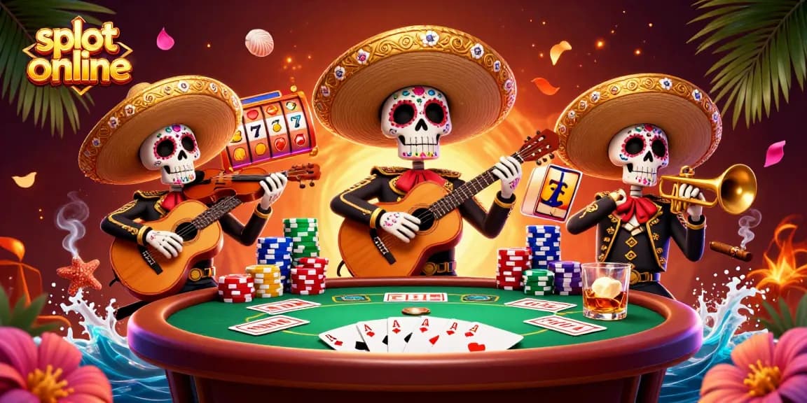 Menangkan permainan slot online dengan suasana kasino yang meriah dan karakter mariachi.