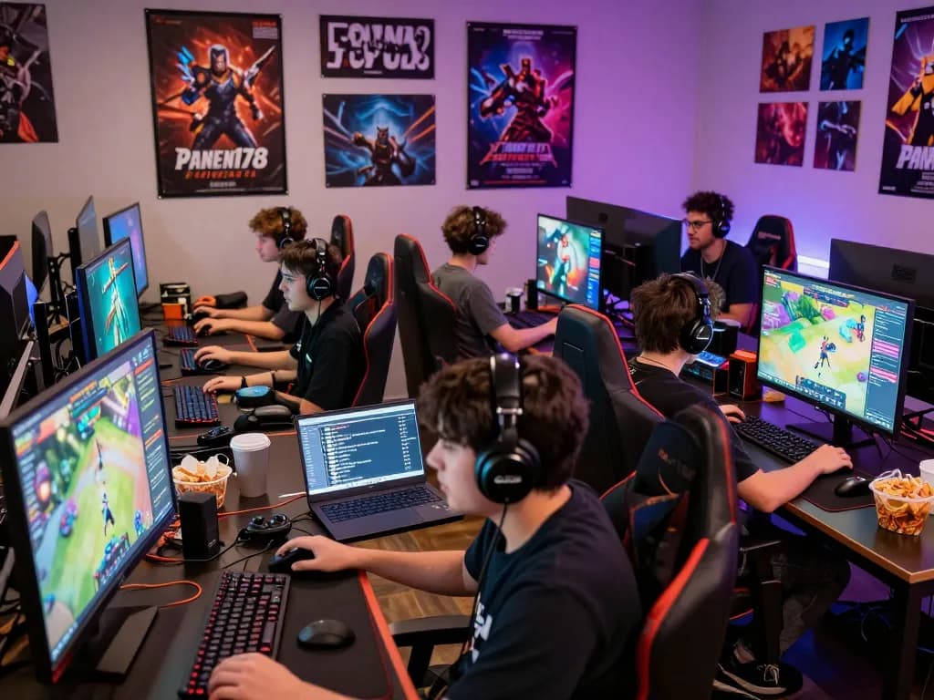 Panen178 gaming community scene with diverse gamers engaged in exciting online gameplay.