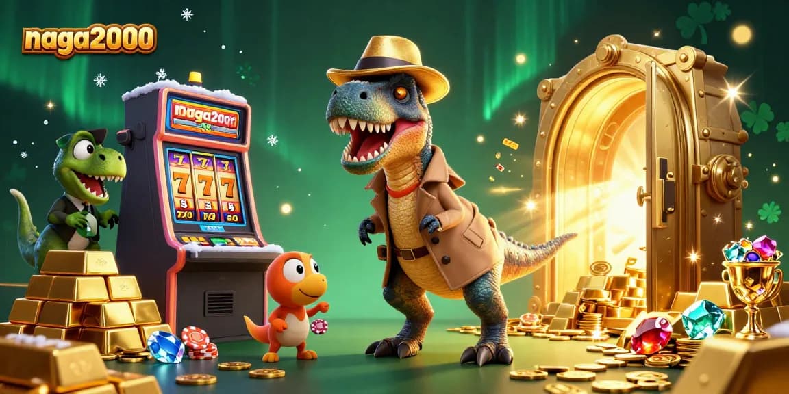 Naga2000 menghadirkan permainan slot yang menarik dengan chips dicuri oleh compy di tengah suasana kasino yang kaya.