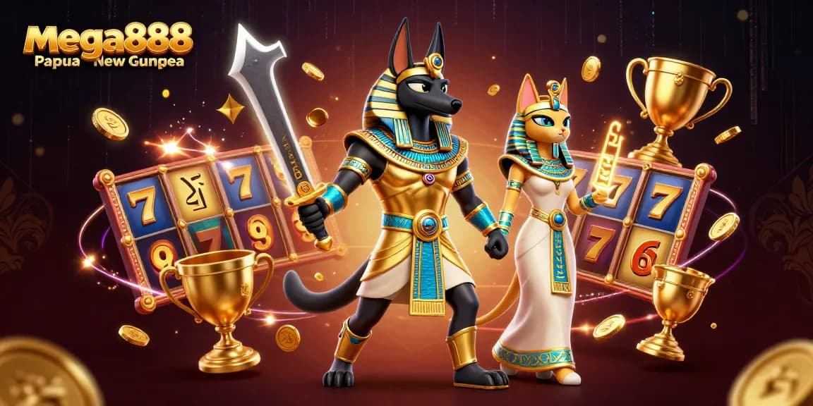 Experience the thrilling world of mega888 Papua New Guinea with vibrant slot reels and dynamic gaming elements.
