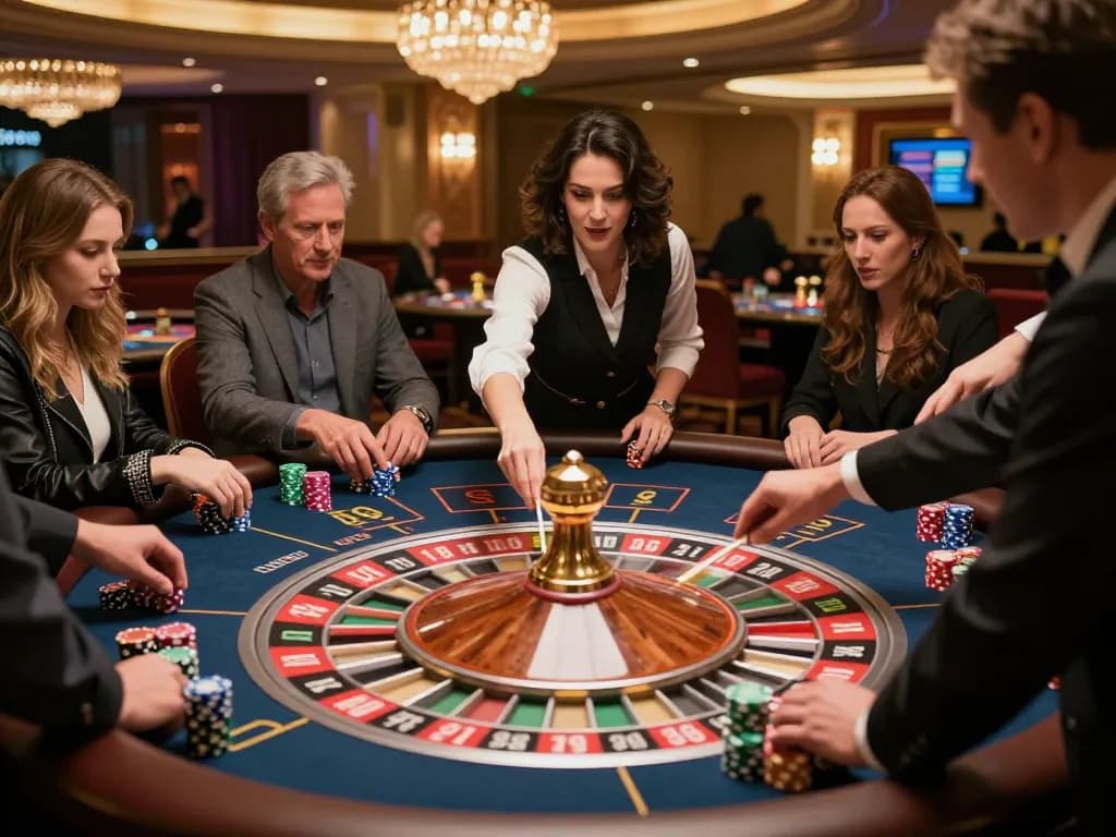 Experience thrilling roulette gameplay at MM88 casino with vibrant atmosphere and engaged players.