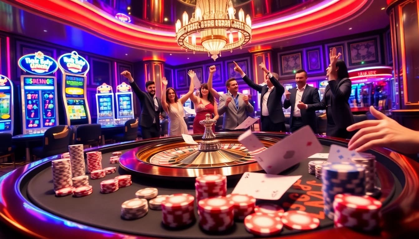 Winning at king88b.us.com with vibrant poker chips and luxurious casino atmosphere.