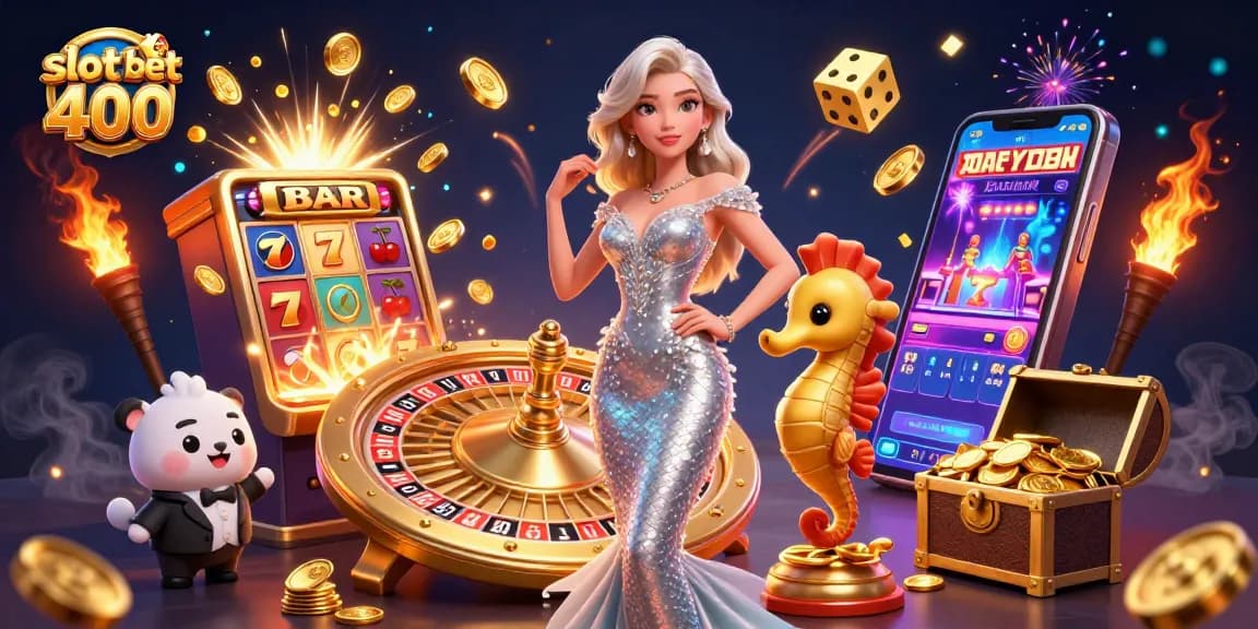 Experience thrilling wins with slot bet 400 in this vibrant casino scene featuring jackpots