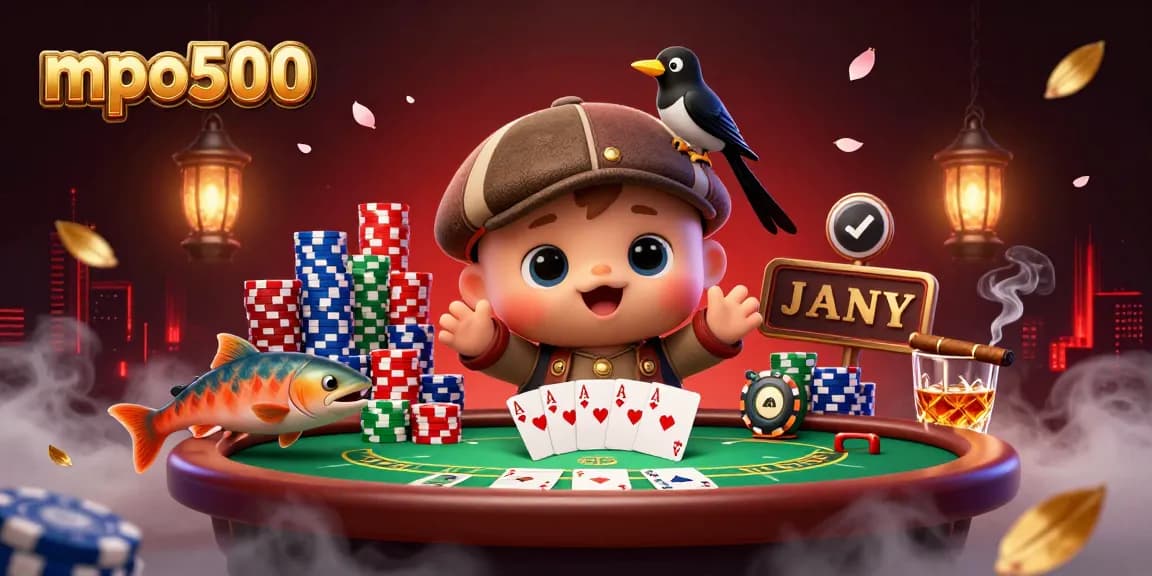 Engage with mpo500 in a vibrant casino atmosphere featuring a playful Loch Ness monster and rich gaming elements.