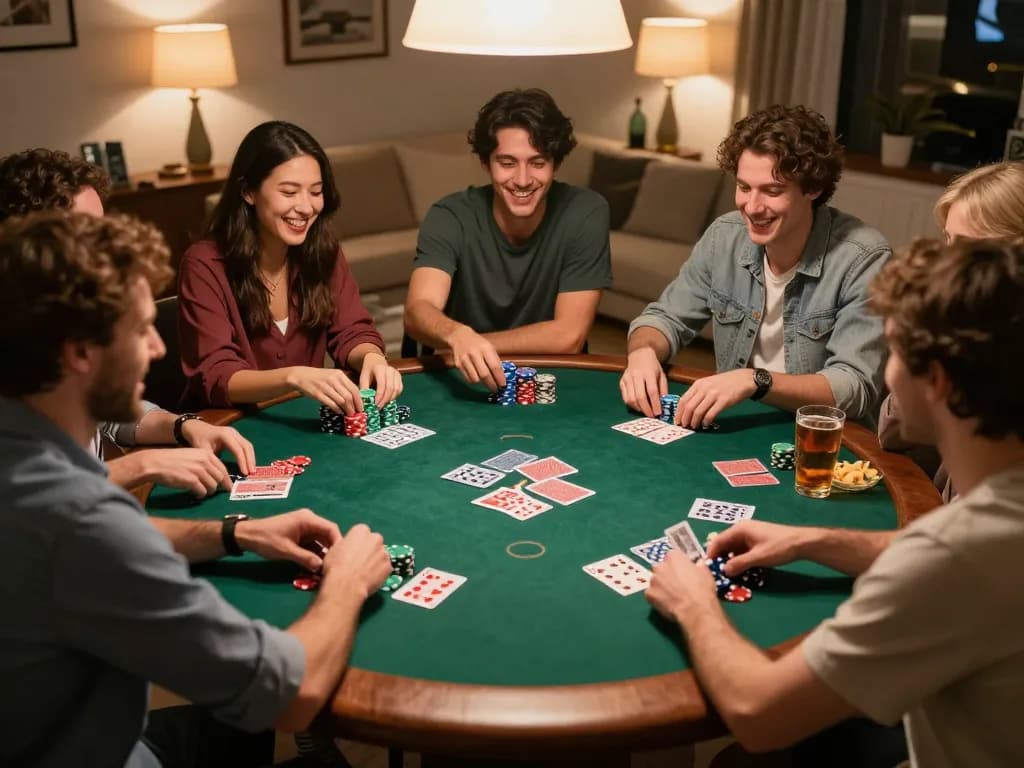 Bergabunglah dengan teman-teman dalam permainan poker di rumah yang meriah sambil menikmati strategi slot online aman788.