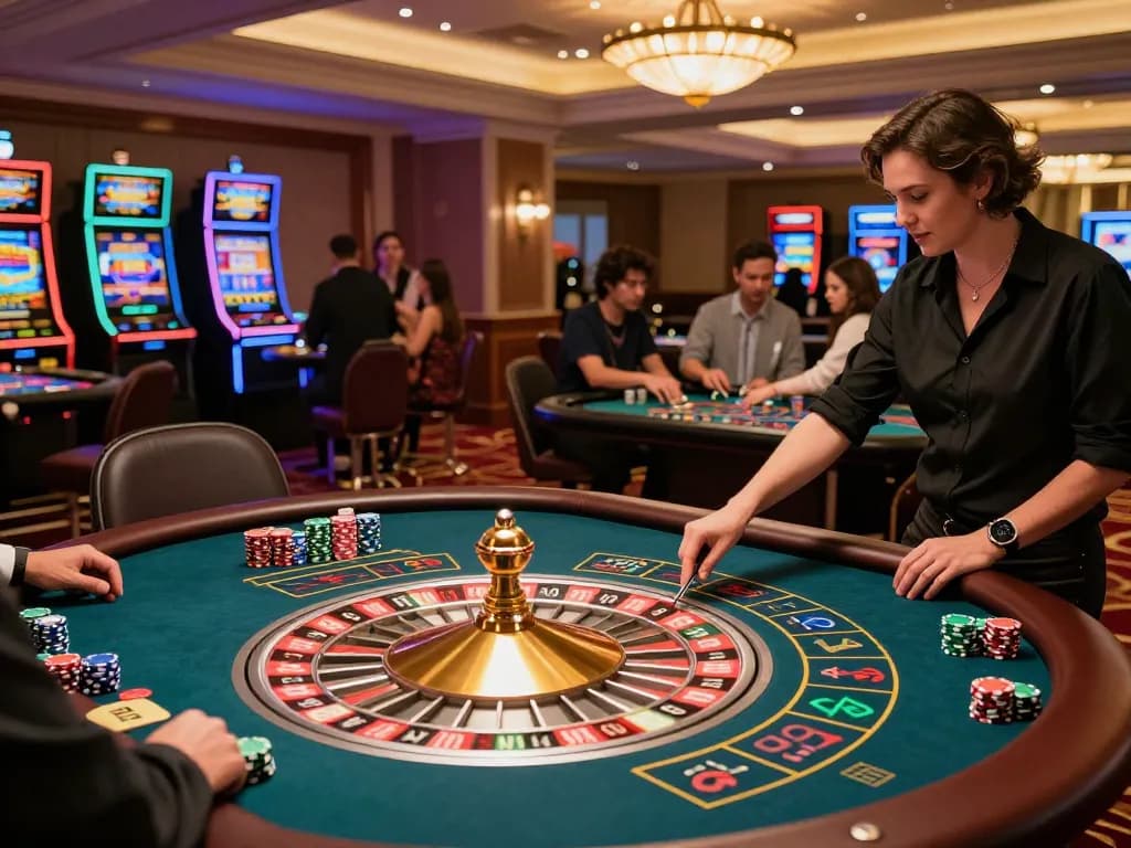 Players enjoying roulette at TG88 casino, engaged in the thrilling gaming atmosphere