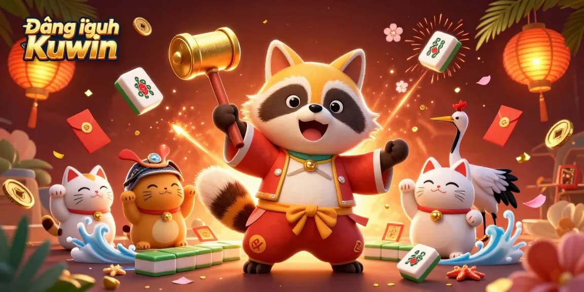 Access Đăng nhập Kuwin easily with vibrant digital art showcasing casino-themed characters and elements.