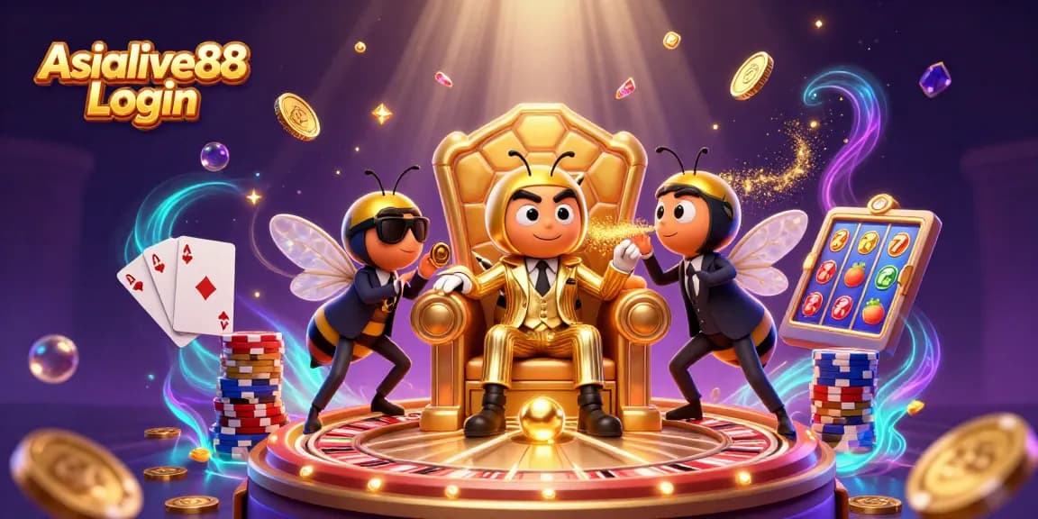 Experience thrilling gameplay and jackpots at Asialive88 Login with vibrant 3D casino illustration.