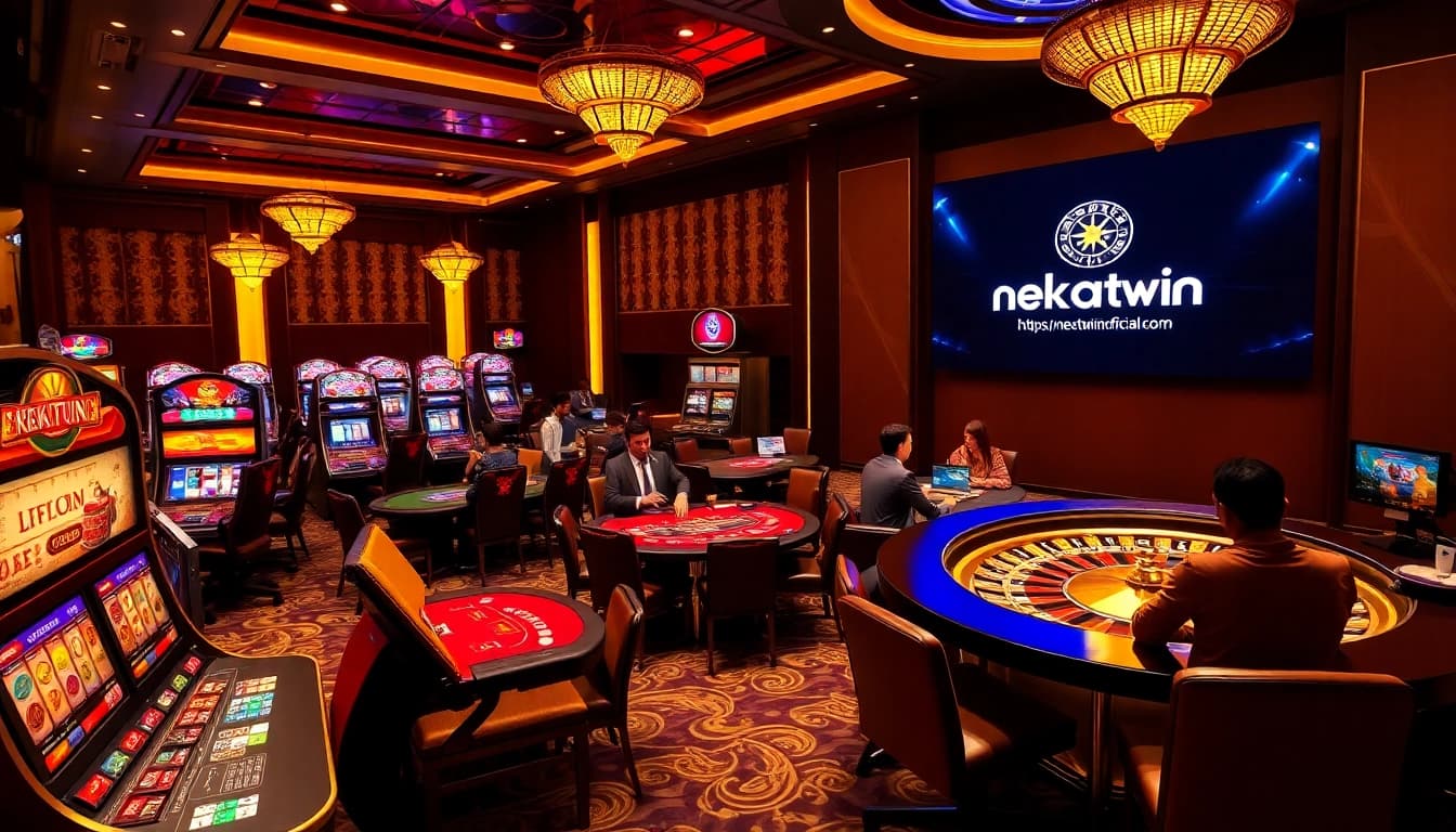 Players enjoying thrilling poker games at NEKATWIN, the leading online gambling platform.