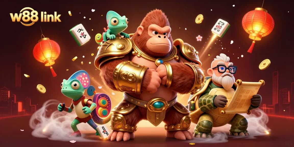 Experience exhilarating bets with W88 link in a vibrant casino-themed 3D illustration.