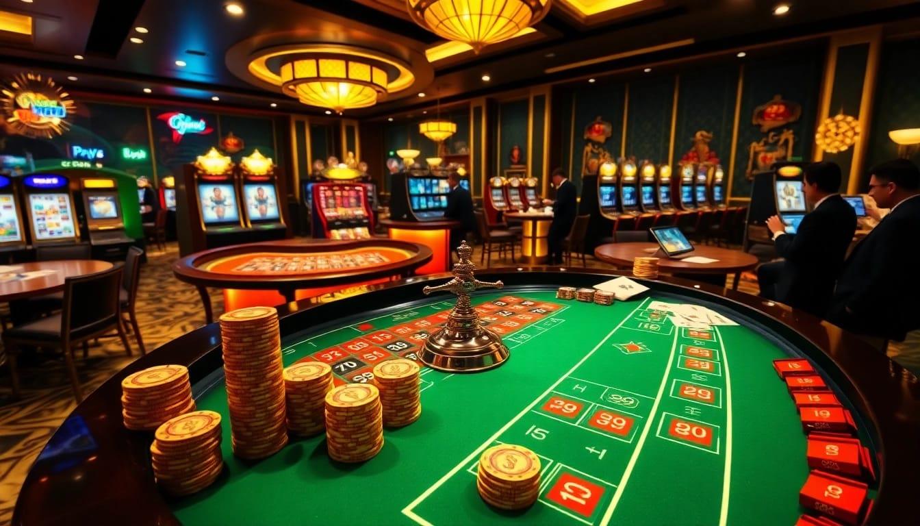 Xoso66 engages players with thrilling roulette and slot games in a luxurious online casino setting.