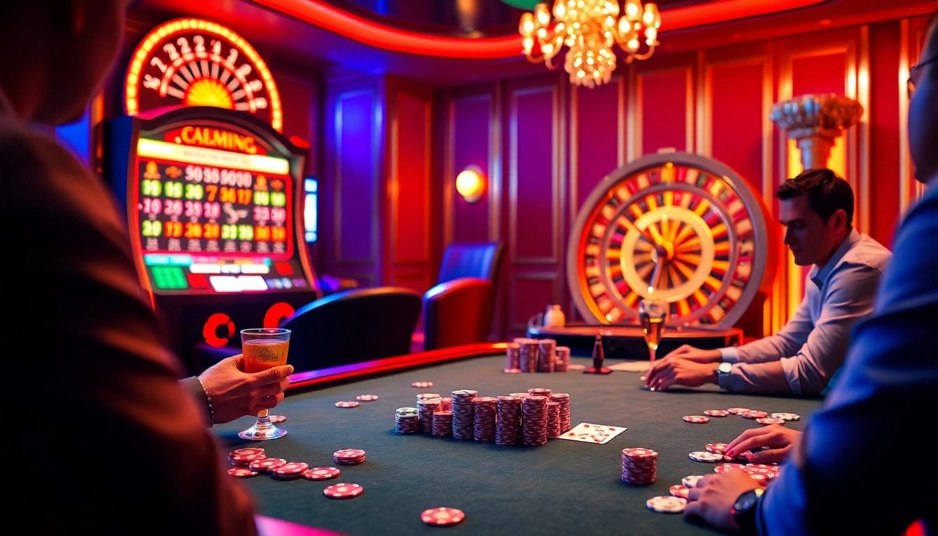 Experience excitement at the 68 game bài casino table with vibrant poker chips and players in action.
