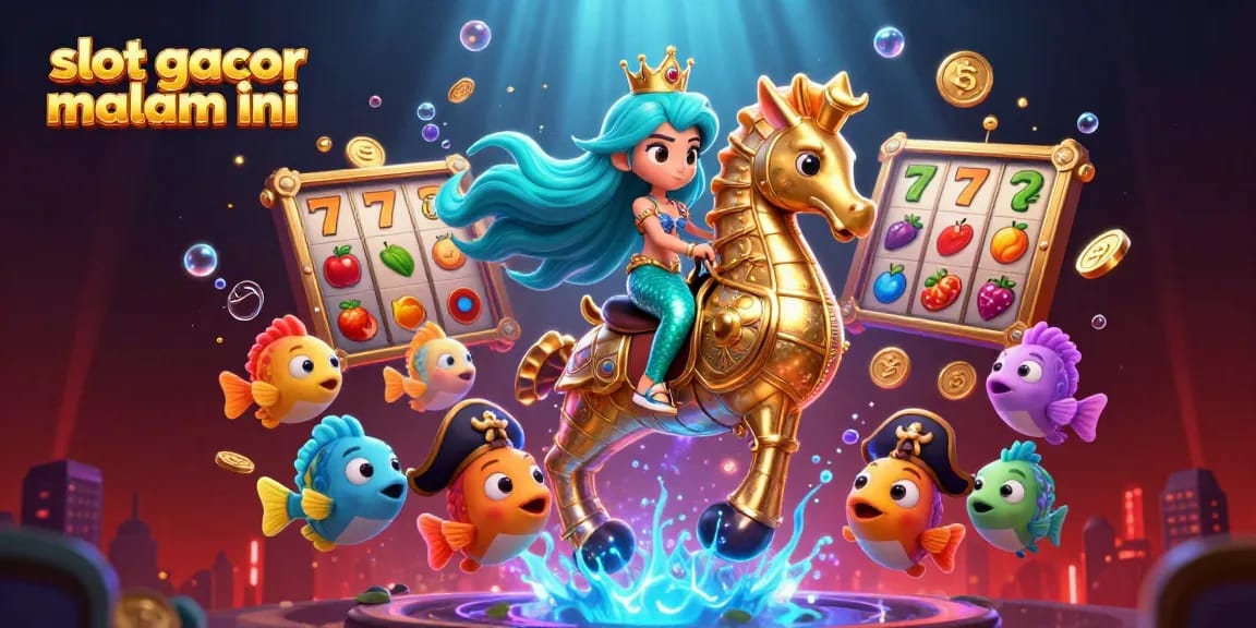 Experience slot gacor malam ini with vibrant mermaid princess and rich casino elements for fun!