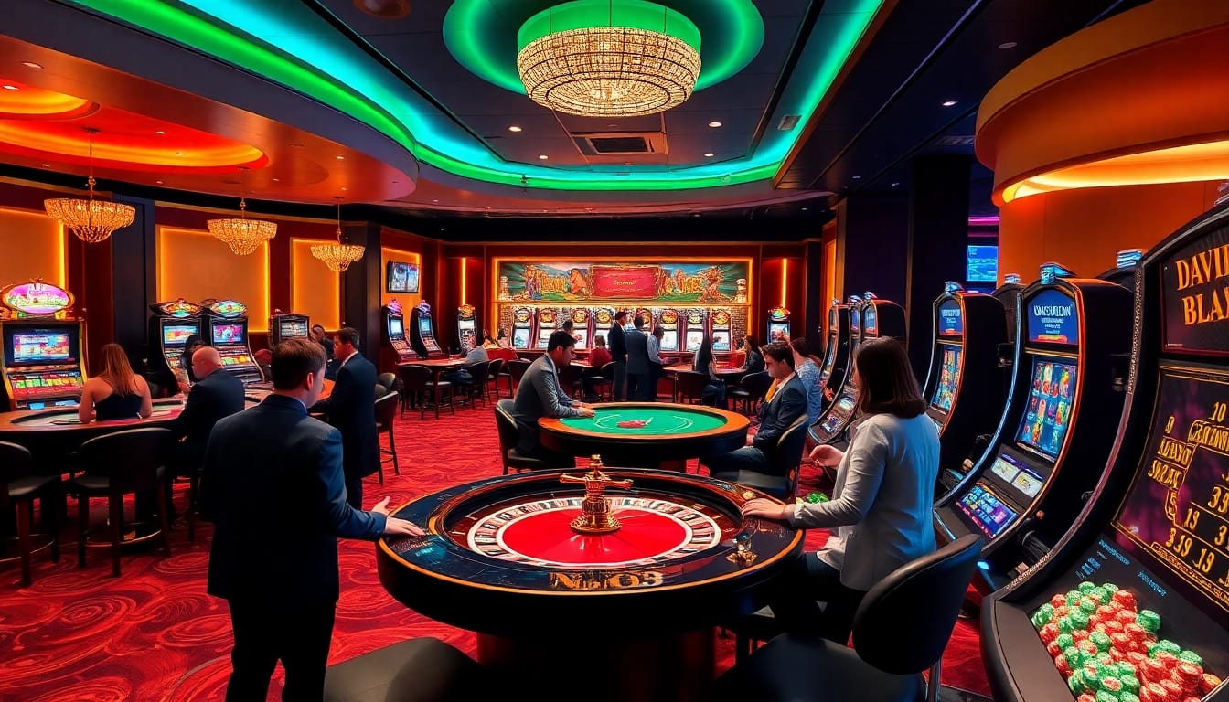 Players enjoying a thrilling night at XX88 casino table games and slot machines.