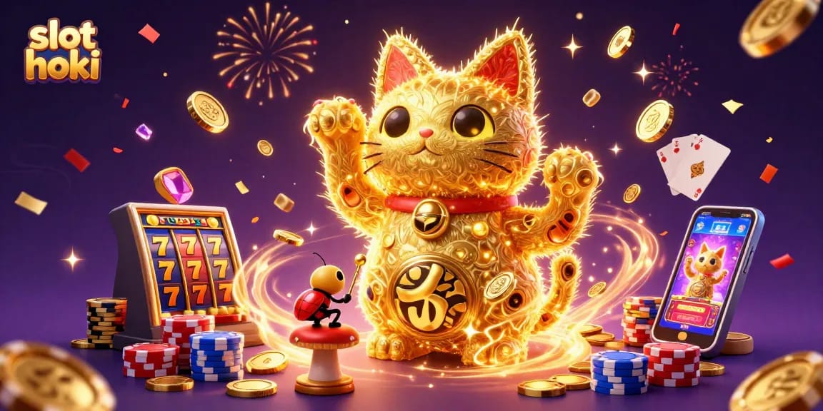 Engage with the vibrant scene of slot hoki excitement capturing luck and fortune through colorful fireflies