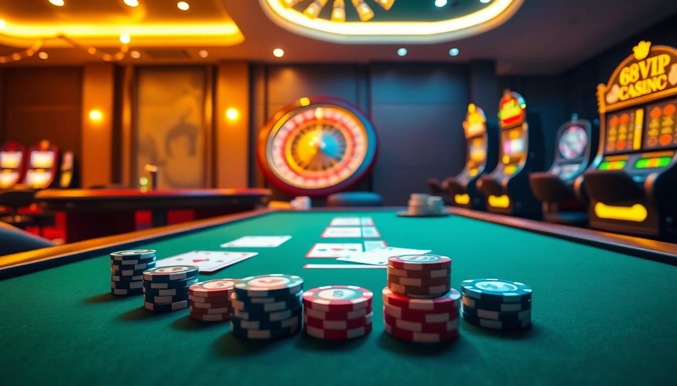 Spin the roulette wheel and lay bets at 68VIP's luxurious online casino with exciting games and promotions.