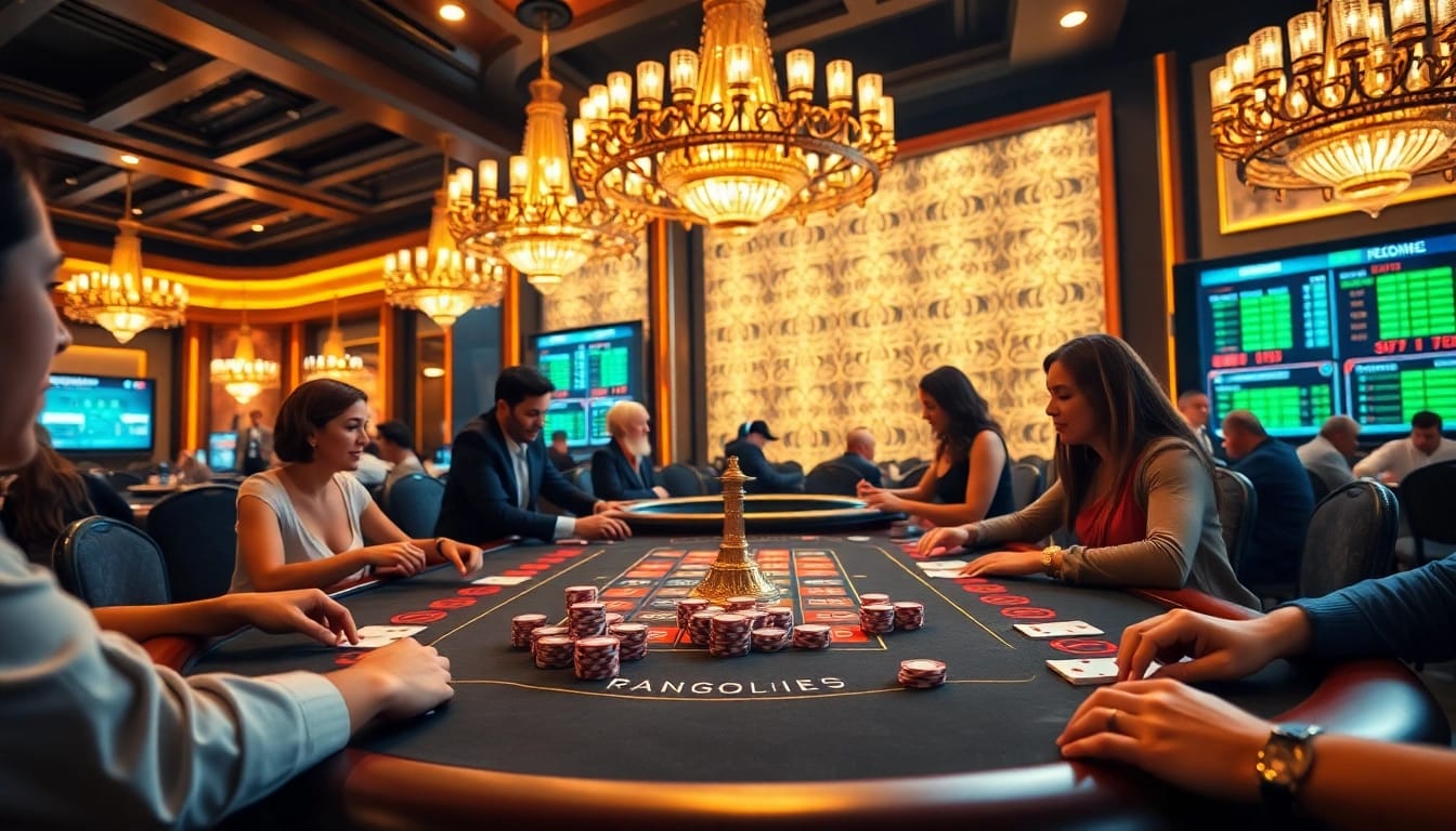 Experience thrilling j88 gameplay with poker chips and cards at a luxury casino.
