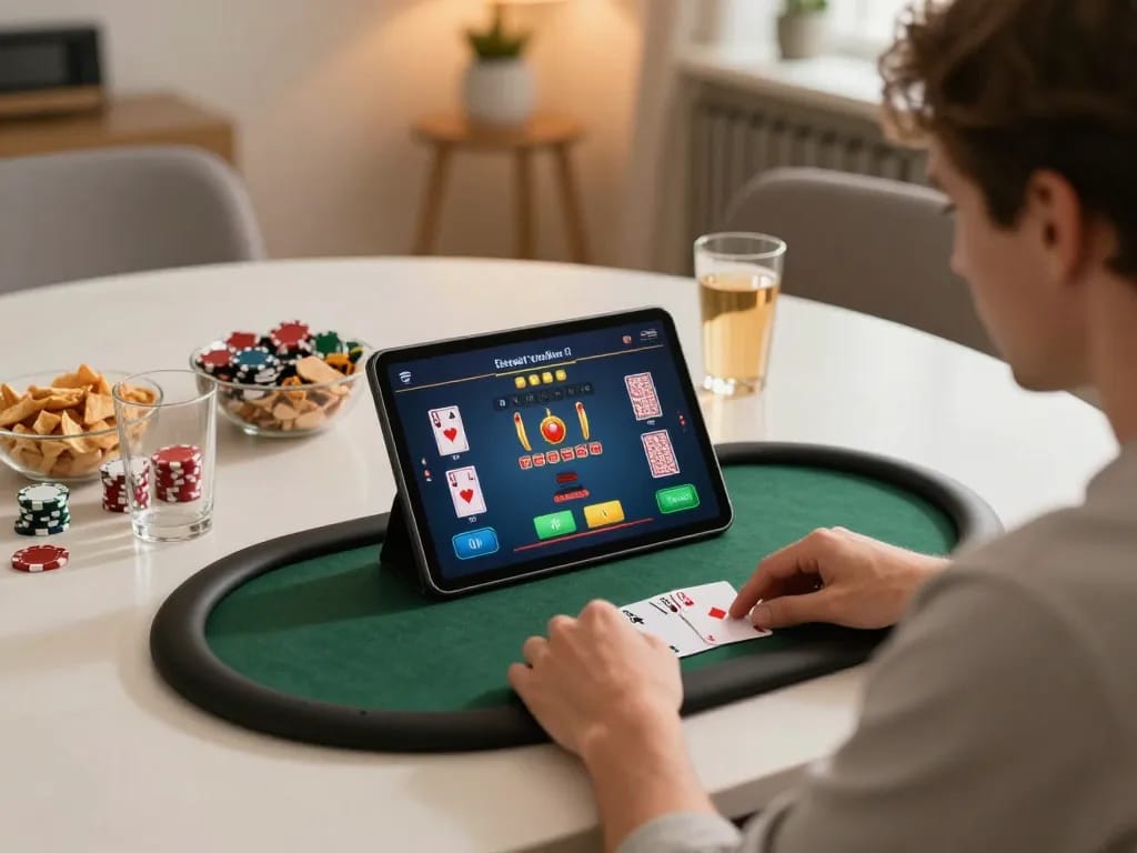 Engaged player strategizing in a poker game on 789club, showcasing exciting online gaming experience.