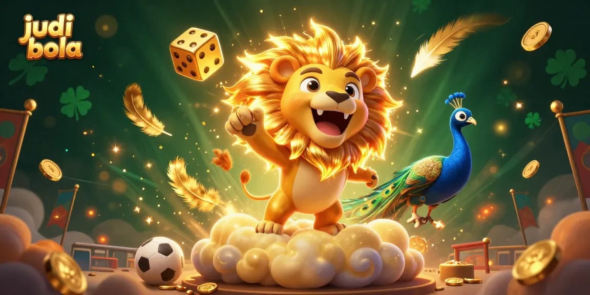 Experience the excitement of judi bola with vibrant sports elements and dynamic visuals in this illustration.