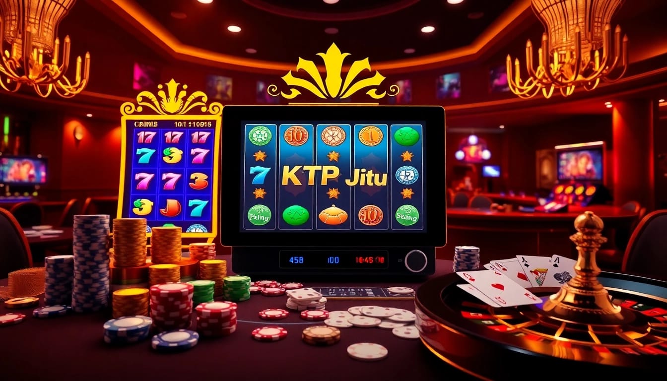 KTP Jitu slot online interface showcasing vibrant jackpot animations and casino elements during gameplay