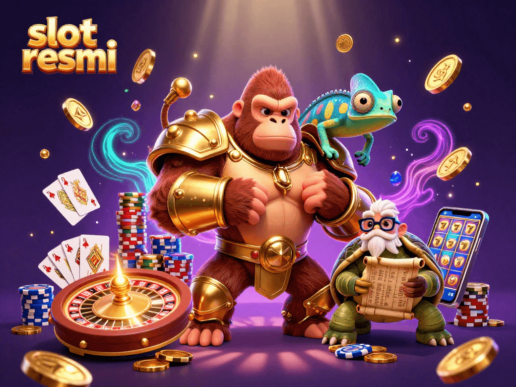 Experience thrilling wins at slot resmi with our vibrant 3D illustration featuring captivating casino elements.