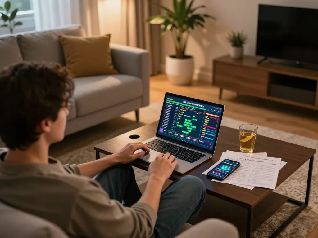 CakhiaTV online sports betting experience in a cozy living room setup.