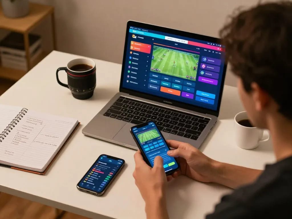 Experience fun88 mobile gaming with live betting options in a cozy home setup.