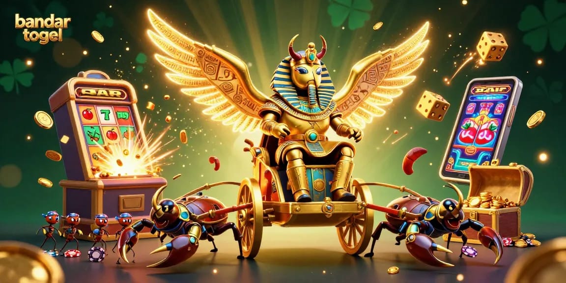Mengakses bandar togel online dengan panther dan keberuntungan emas dalam ilustrasi 3D yang megah.