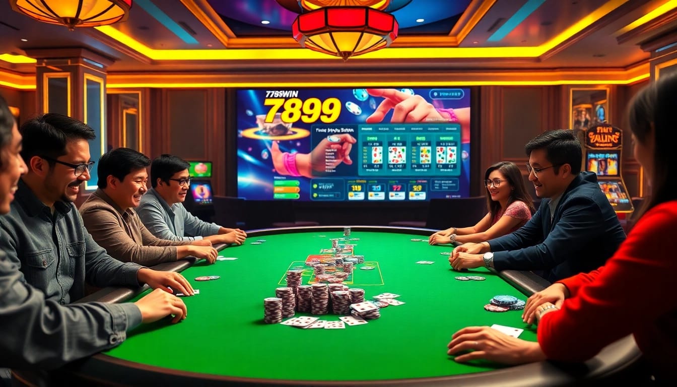 Engage with the thrill of winning at trang chủ 789win with an exciting poker game scene showcasing vibrant chips and cards.