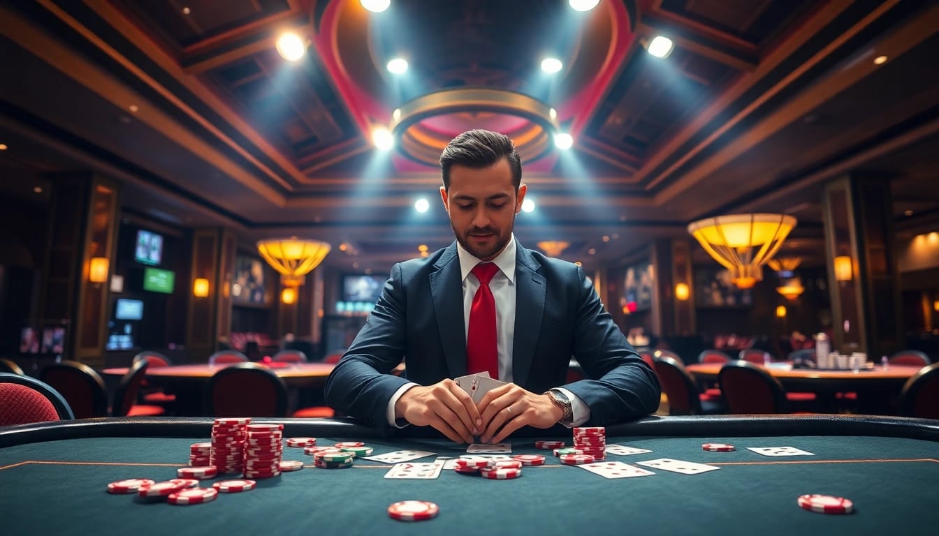 ARAHTOGEL memperlihatkan dealer kasino profesional di meja perjudian yang mengesankan.