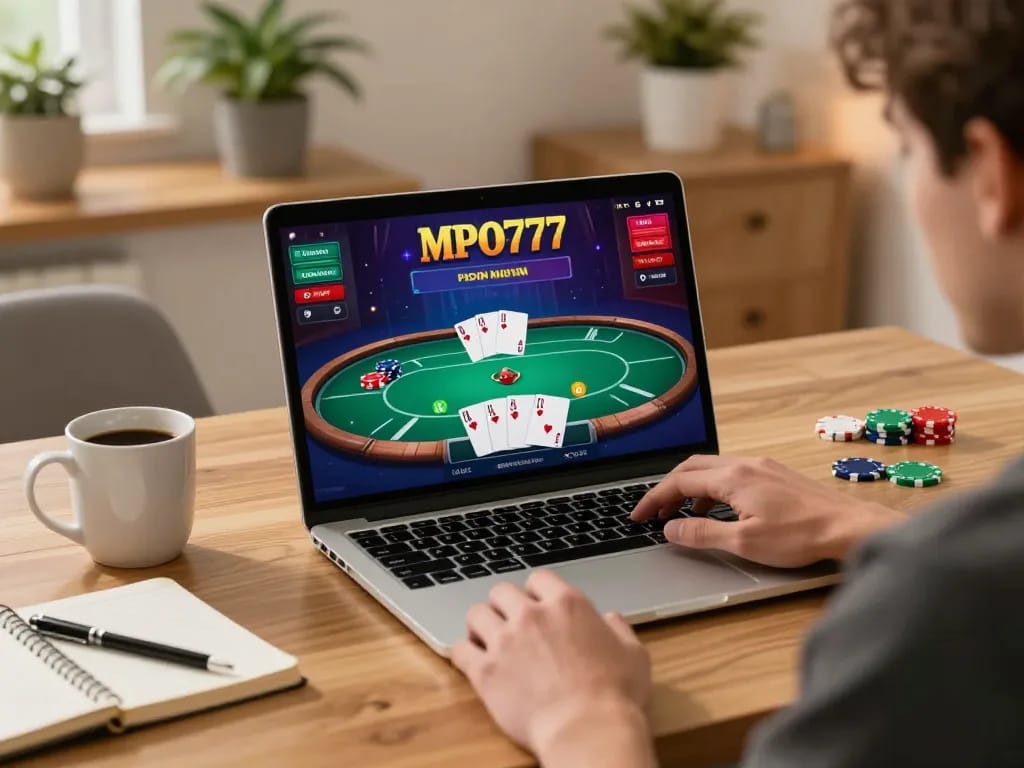Pemain menikmati permainan kasino online MPO777 yang menarik sambil merencanakan strategi untuk peluang lebih baik.
