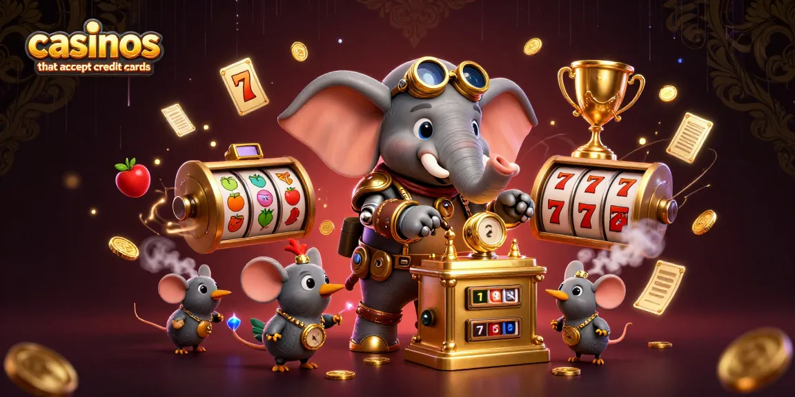 Experience fun and excitement at casinos that accept credit cards with this vibrant 3D illustration.