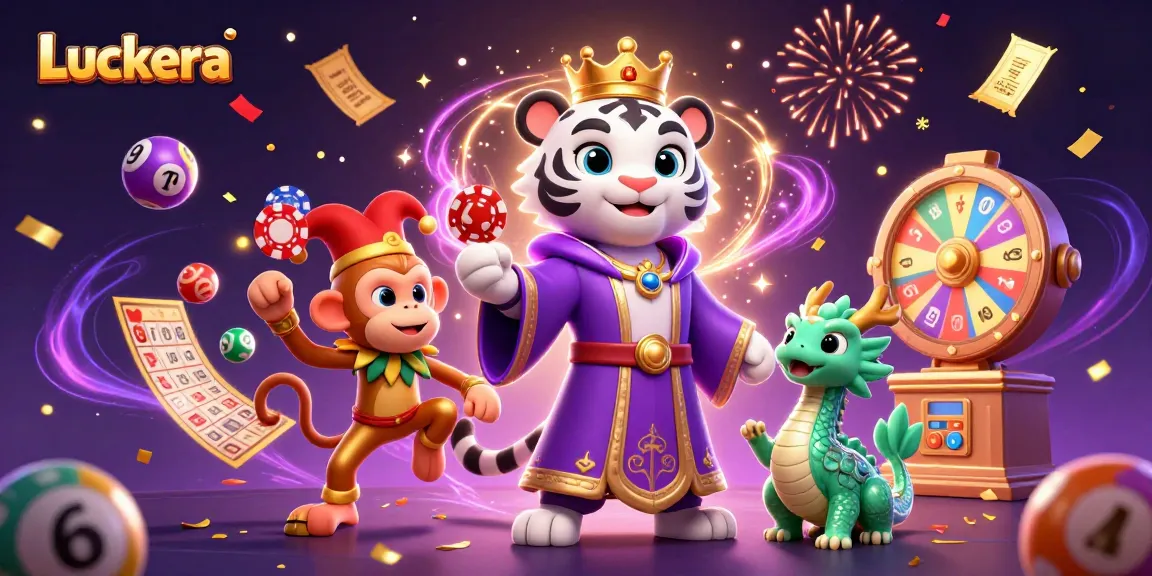 Luckera showcases a thrilling 3D casino scene with vibrant games and enchanting characters.