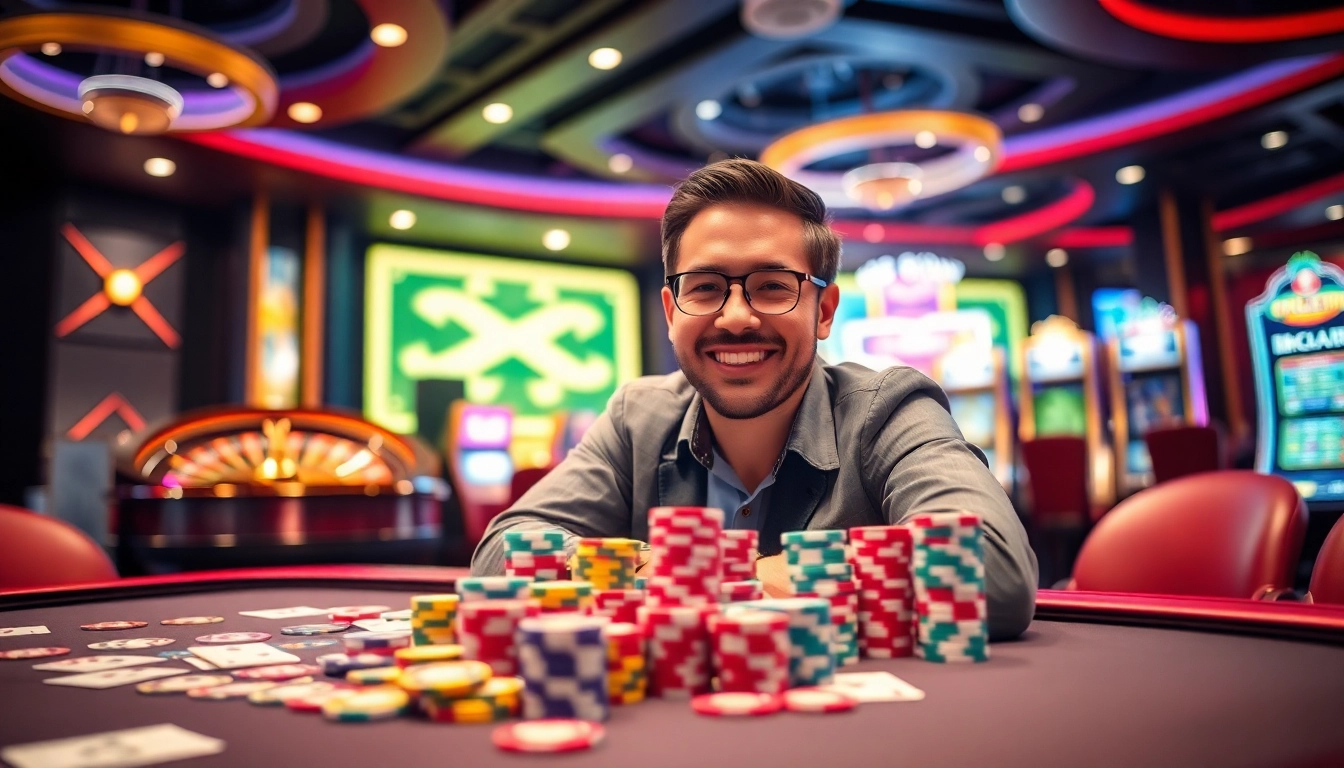 Experience the thrill of winning at 23win with vibrant casino action and poker chips.