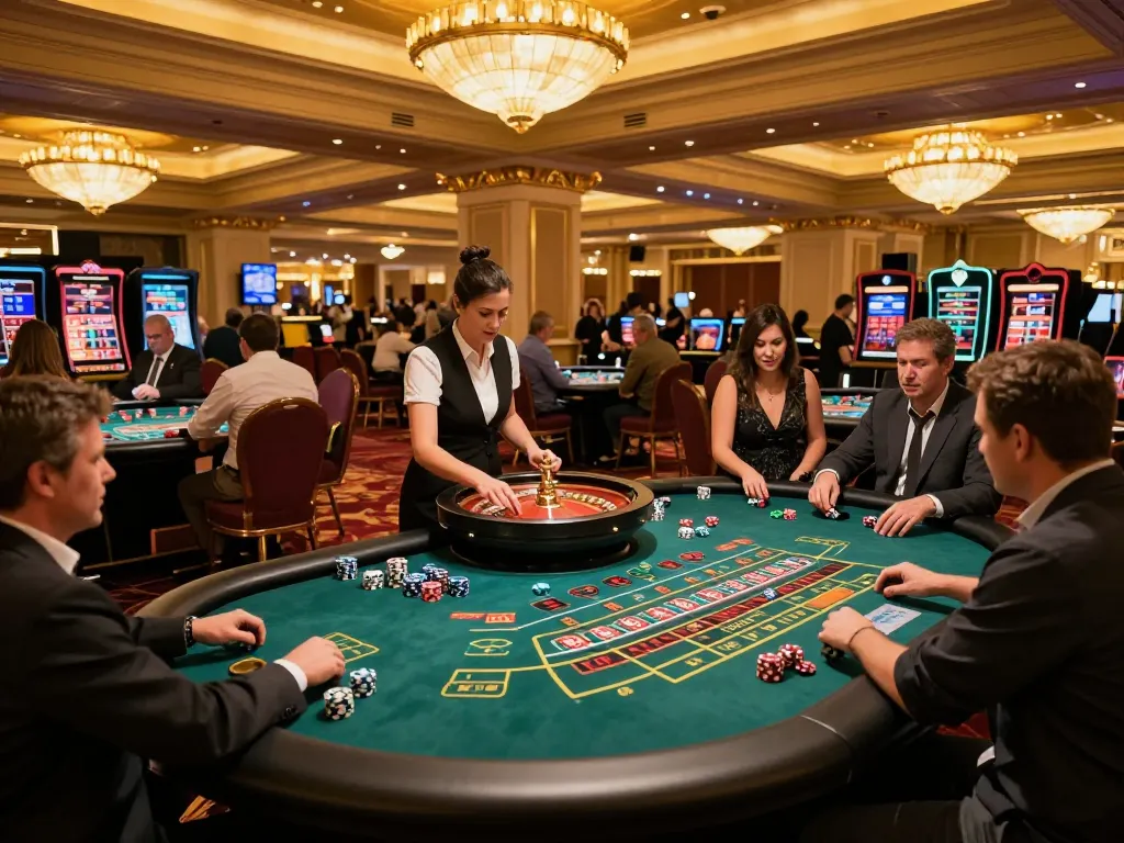 Players placing bets on roulette at a vipwin casino, enjoying the thrilling gaming atmosphere.