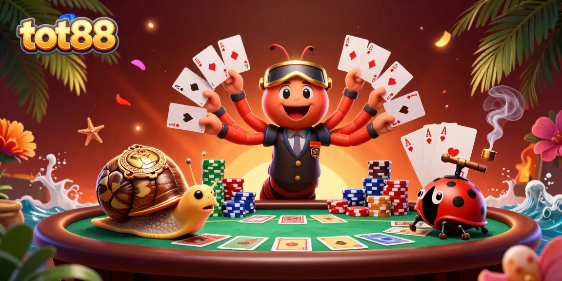 Experience the thrill of tot88 gaming with a vibrant casino-inspired illustration.