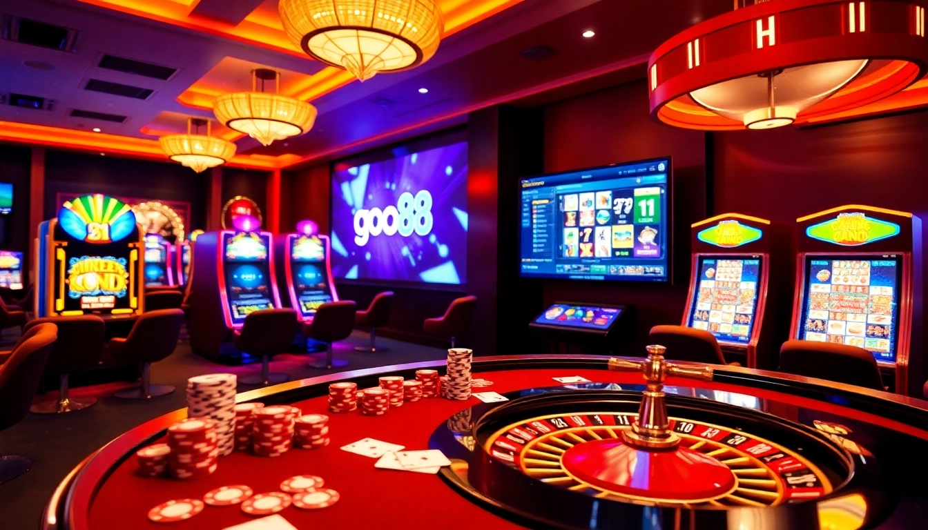 Experience the thrill of go88 with vibrant casino games and elegant gambling visuals.