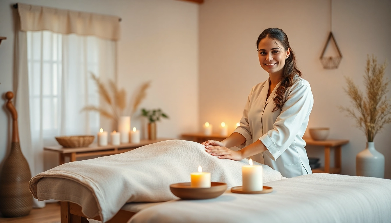 평택출장마사지 service in a serene home setting with professional massage therapist.