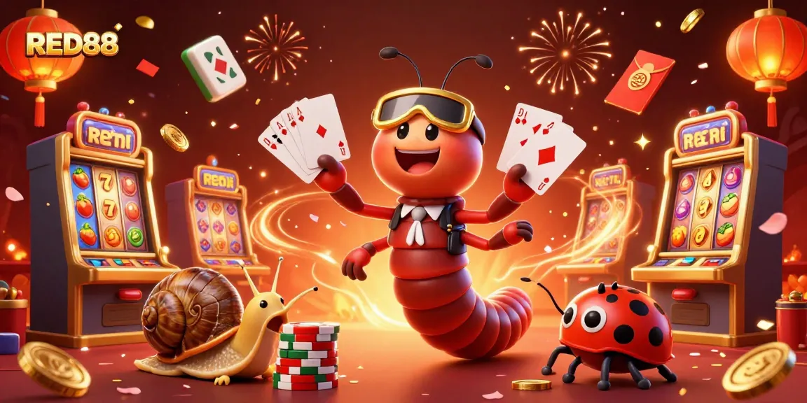 Engage in thrilling gameplay with RED88, featuring 3D characters and vibrant casino elements.