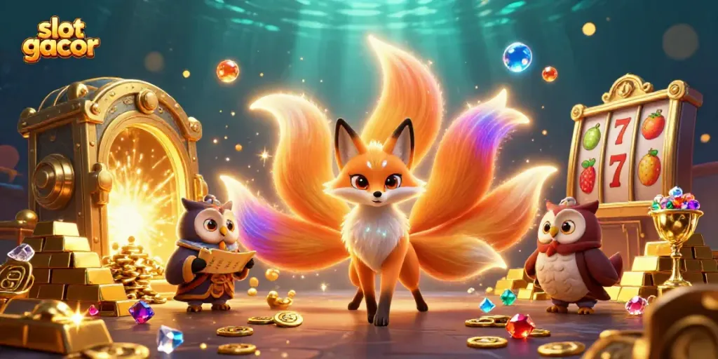 Experience the magic of slot gacor with glowing spirits and treasures bursting with light.