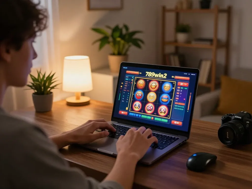 Engaging in thrilling slot games on 789win2 from a cozy home gaming setup
