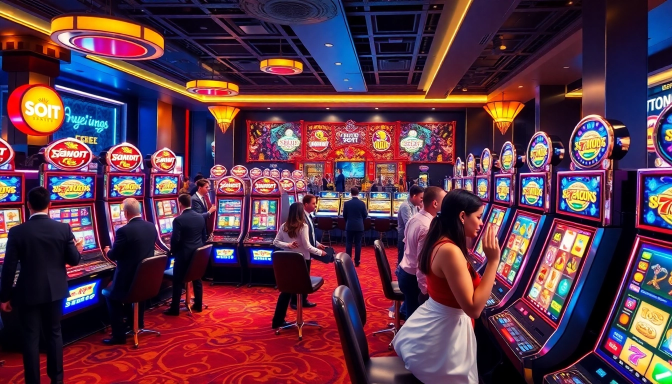 Experience thrilling slot gameplay at QQMacan's modern gaming environment, showcasing excitement and vibrant colors.